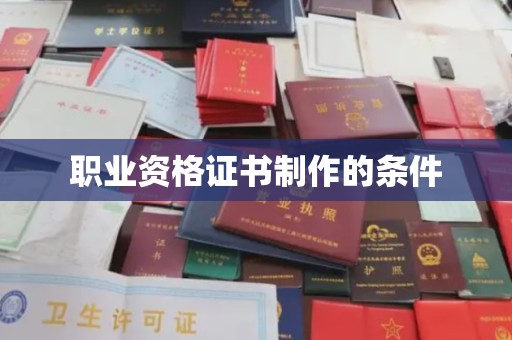 界首职业资格证书制作的条件