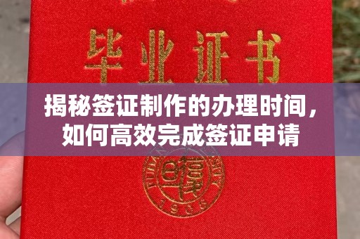 界首揭秘签证制作的办理时间，如何高效完成签证申请