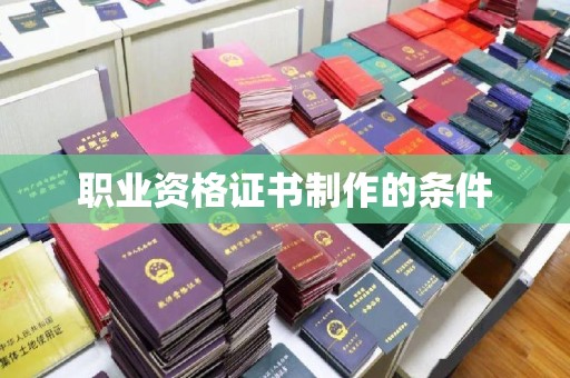 界首职业资格证书制作的条件