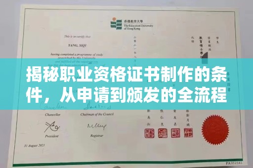 界首揭秘职业资格证书制作的条件，从申请到颁发的全流程解析
