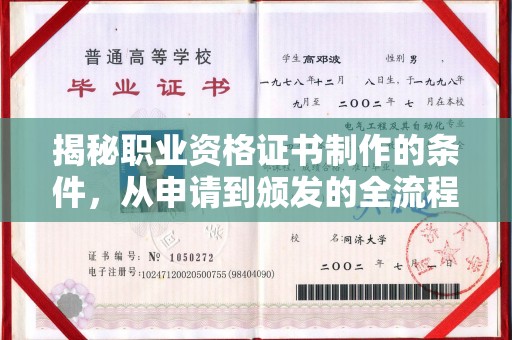 界首揭秘职业资格证书制作的条件，从申请到颁发的全流程解析